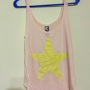 Billabong tank women’s size medium white pink with star emblem in front